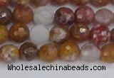 CAG9911 15.5 inches 6mm faceted round red moss agate beads