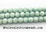 CAS305 15.5 inches 14mm round snowflake angelite gemstone beads