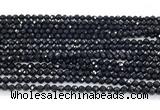 CON120 15.5 inches 2mm faceted round black onyx gemstone beads