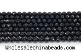 CON123 15.5 inches 5mm faceted round black onyx gemstone beads