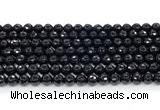 CON124 15.5 inches 6mm faceted round black onyx gemstone beads