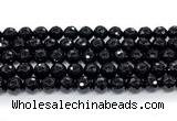 CON126 15.5 inches 10mm faceted round black onyx gemstone beads