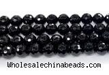 CON128 15.5 inches 14mm faceted round black onyx gemstone beads