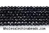 CON131 15.5 inches 6mm faceted round black onyx gemstone beads