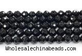 CON133 15.5 inches 10mm faceted round black onyx gemstone beads