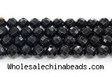 CON134 15.5 inches 12mm faceted round black onyx gemstone beads