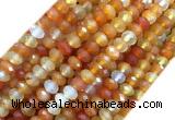 AGBS14 15 inches 6*10mm faceted rondelle red agate beads wholesale