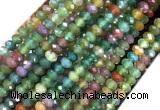 AGBS16 15 inches 4*6mm faceted rondelle indian agate beads wholesale