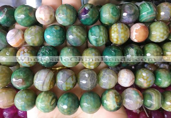 AGBS163 15 inches 16mm faceted round agate gemstone beads wholesale