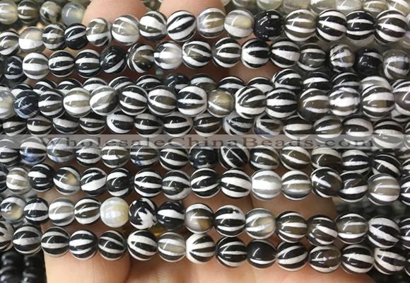 AGBS175 15 inches 6mm round tibetan dzi agate beads wholesale