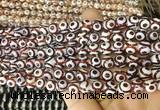 AGBS183 15 inches 6mm round tibetan dzi agate beads wholesale