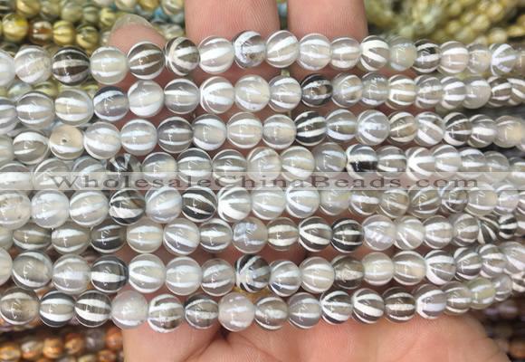 AGBS207 15 inches 6mm round tibetan dzi agate gemstone beads