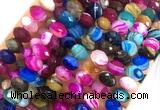 AGBS58 15 inches 6*10mm faceted rondelle banded agate beads wholesale