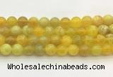 AGBS74 15 inches 8mm round yellow fire agate beads wholesale