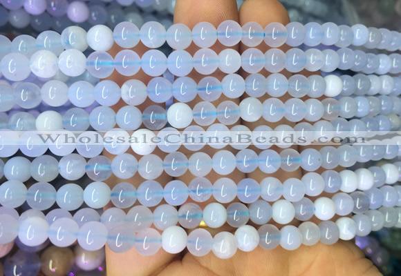 BCBS08 15 inches 6mm round blue chalcedony beads wholesale