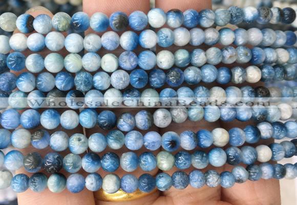 BIBS07 15 inches 4mm round blue ice glacierite stone beads wholesale