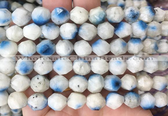 BIBS16 15 inches 10mm faceted nuggets blue ice glacierite stone beads wholesale