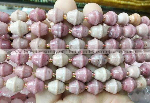 BLBS21 15 inches 10*11mm bell pink wood jasper beads wholesale