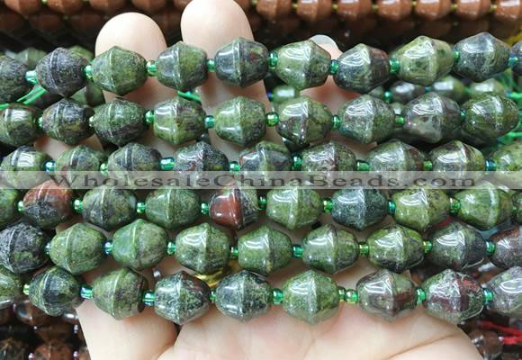 BLBS24 15 inches 10*11mm bell dragon blood jasper beads wholesale