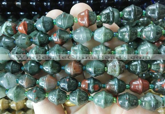 BLBS25 15 inches 10*11mm bell blood jasper beads wholesale