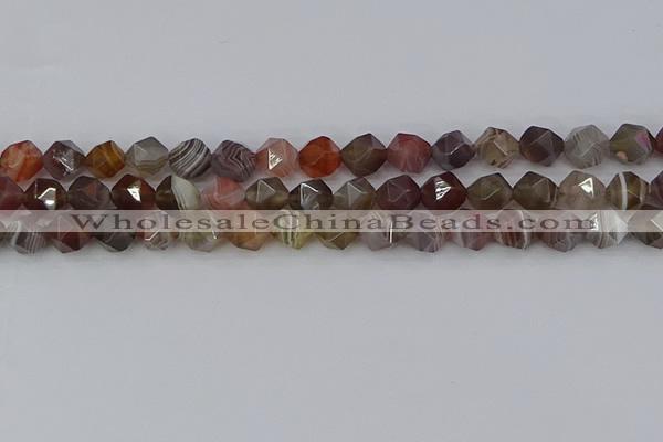 CAA1008 15.5 inches 8mm faceted nuggets botswana agate beads