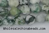 CAA1021 15.5 inches 8mm faceted nuggets tree agate beads