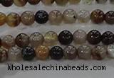 CAA1035 15.5 inches 4mm round dragon veins agate beads wholesale