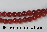 CAA110 15.5 inches 5mm round red agate gemstone beads wholesale