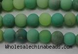 CAA1150 15.5 inches 4mm round matte grass agate beads wholesale