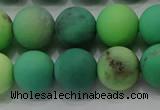 CAA1152 15.5 inches 8mm round matte grass agate beads wholesale