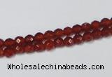 CAA117 15.5 inches 4mm faceted round red agate gemstone beads