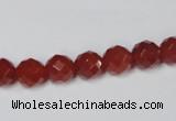 CAA118 15.5 inches 8mm faceted round red agate gemstone beads