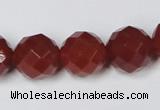 CAA120 15.5 inches 14mm faceted round red agate gemstone beads