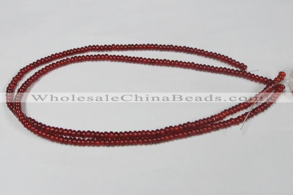 CAA121 15.5 inches 3*5mm rondelle red agate gemstone beads