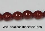 CAA130 15.5 inches 10*12mm egg-shaped red agate gemstone beads