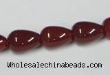 CAA132 15.5 inches 10*14mm teardrop red agate gemstone beads