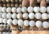 CAA1371 15.5 inches 16mm round matte plated druzy agate beads