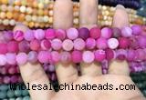 CAA1407 15.5 inches 8mm round matte druzy agate beads