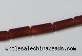 CAA141 15.5 inches 6*12mm faceted column red agate gemstone beads