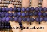 CAA1421 15.5 inches 10mm round matte druzy agate beads