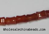 CAA143 15.5 inches 8*10mm bamboo shape red agate gemstone beads