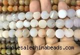 CAA1431 15.5 inches 12mm round matte druzy agate beads