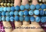 CAA1453 15.5 inches 14mm round matte druzy agate beads