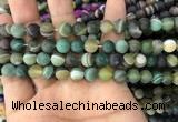 CAA1521 15.5 inches 8mm round matte banded agate beads wholesale