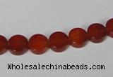 CAA154 15.5 inches 8mm coin red agate gemstone beads