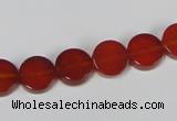 CAA155 15.5 inches 10mm coin red agate gemstone beads