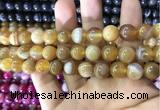 CAA1552 15.5 inches 12mm round banded agate beads wholesale