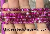 CAA1560 15.5 inches 4mm round banded agate beads wholesale