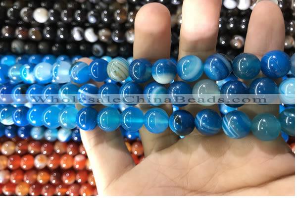 CAA1574 15.5 inches 8mm round banded agate beads wholesale