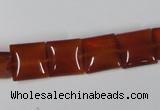 CAA160 15.5 inches 12*12mm square red agate gemstone beads